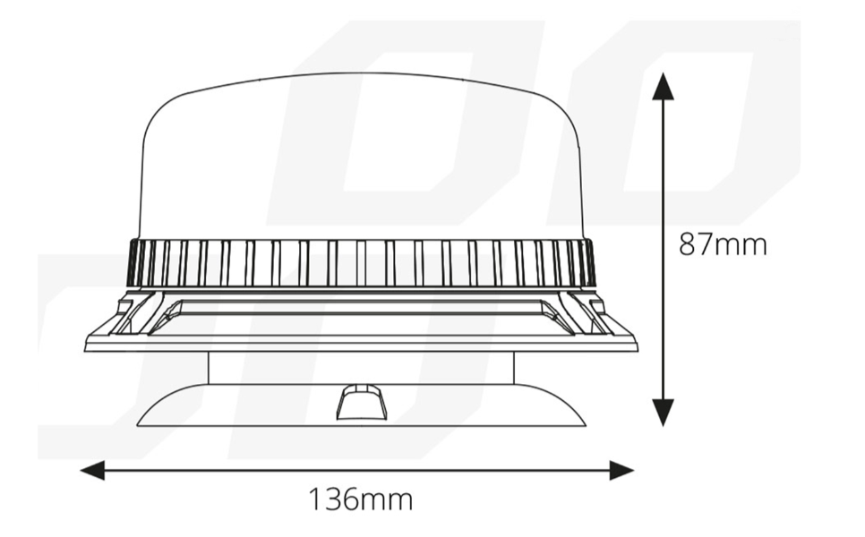 Lampa ostrzegawcza błyskowa kogut 36 LED magnes R65 R10 12V 24V W03m AMIO-02295 - obrazek 2