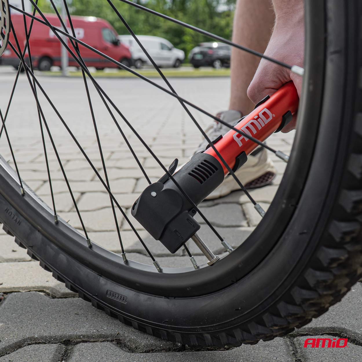 Pompka ręczna rowerowa PU01 Amio - obrazek 3