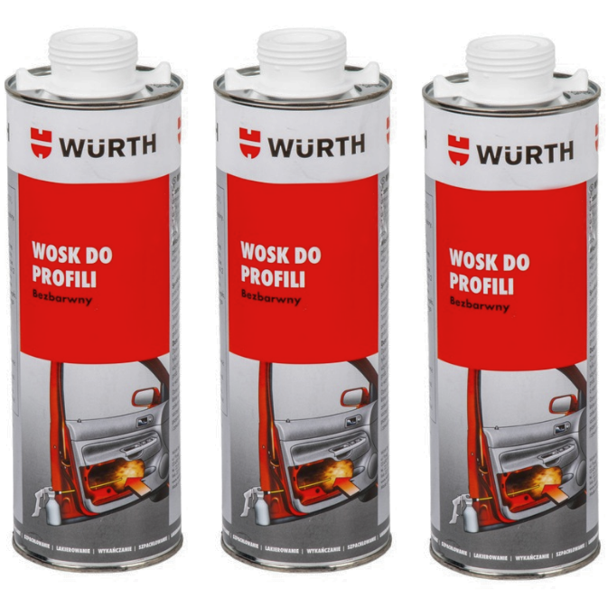 3x WURTH BEZBARWNY WOSK DO PROFILI ZAMKNIĘTYCH - 1 L - obrazek 2
