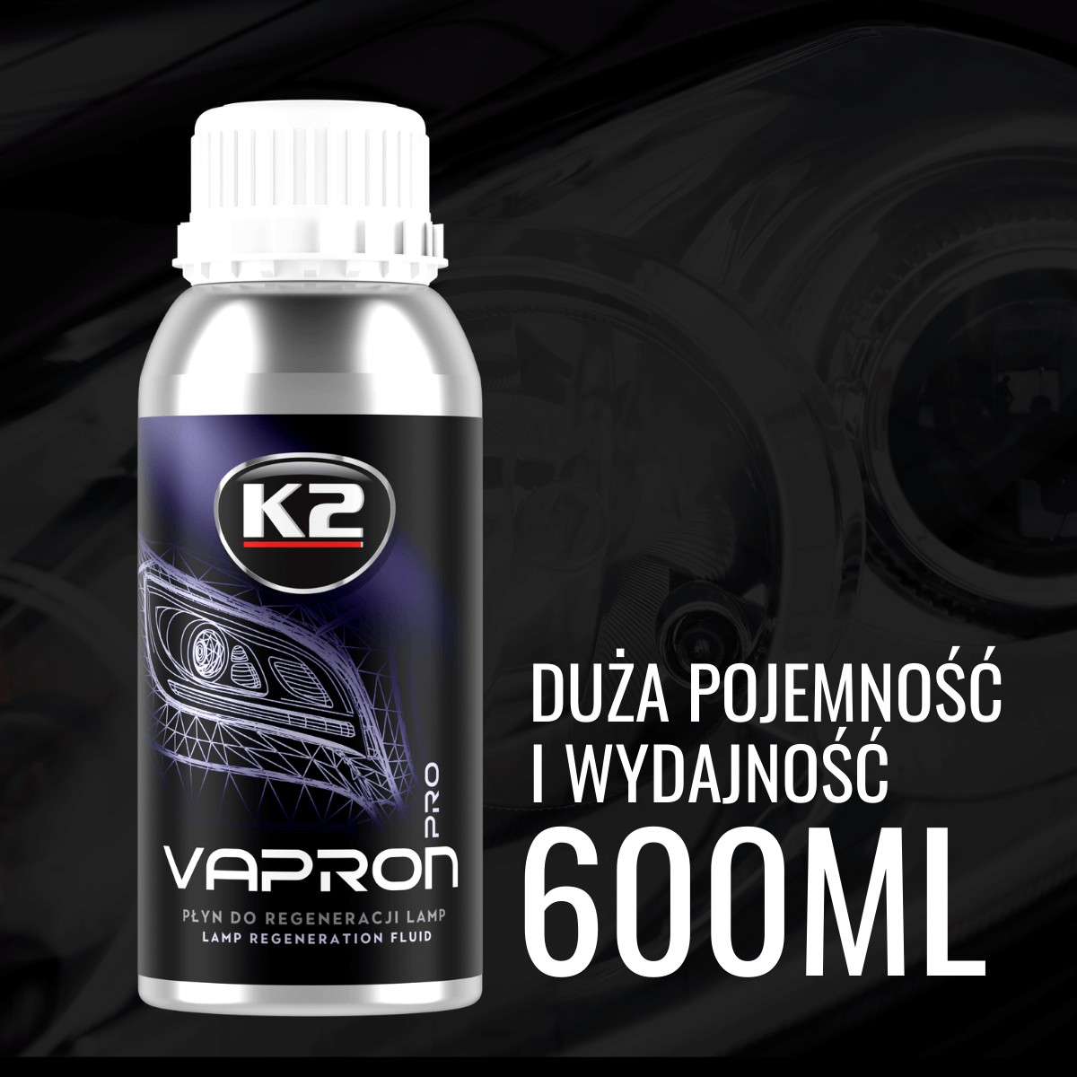 K2 VAPRON REFILL 600ml ZESTAW MIKROFIBRA + RĘKAWICZKI - obrazek 3