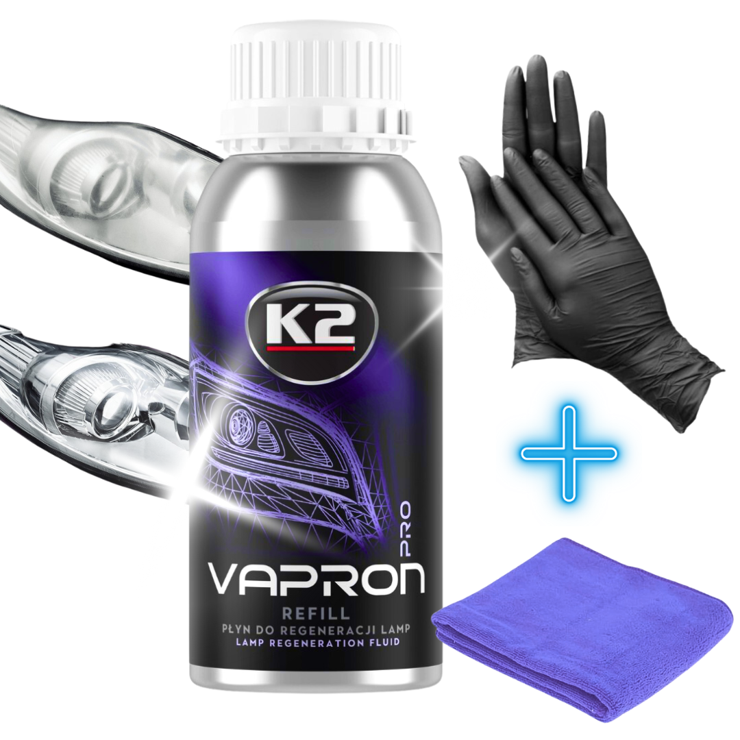 K2 VAPRON REFILL 600ml ZESTAW MIKROFIBRA + RĘKAWICZKI