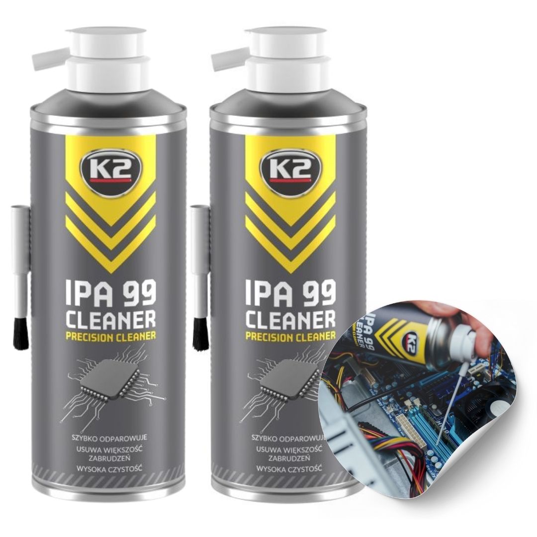 2x IPA 99% CLEANER SPRAY + pędzelek 400ML ALKOHOL IZOPROPYLOWY K2