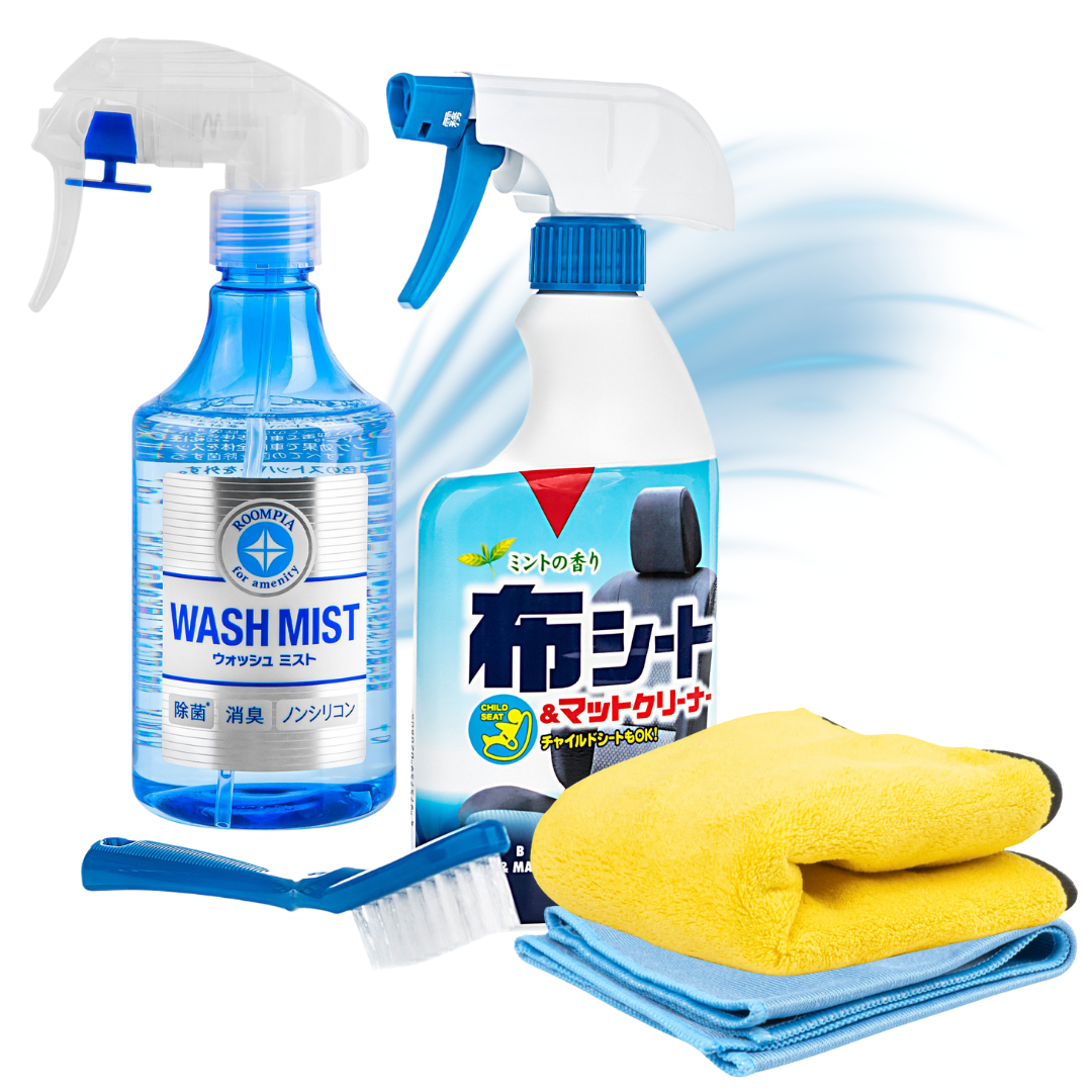 SOFT99 New Fabric seat Cleaner szczotka gratis + SOFT99 Wash Mist 300ml + mikrofibra