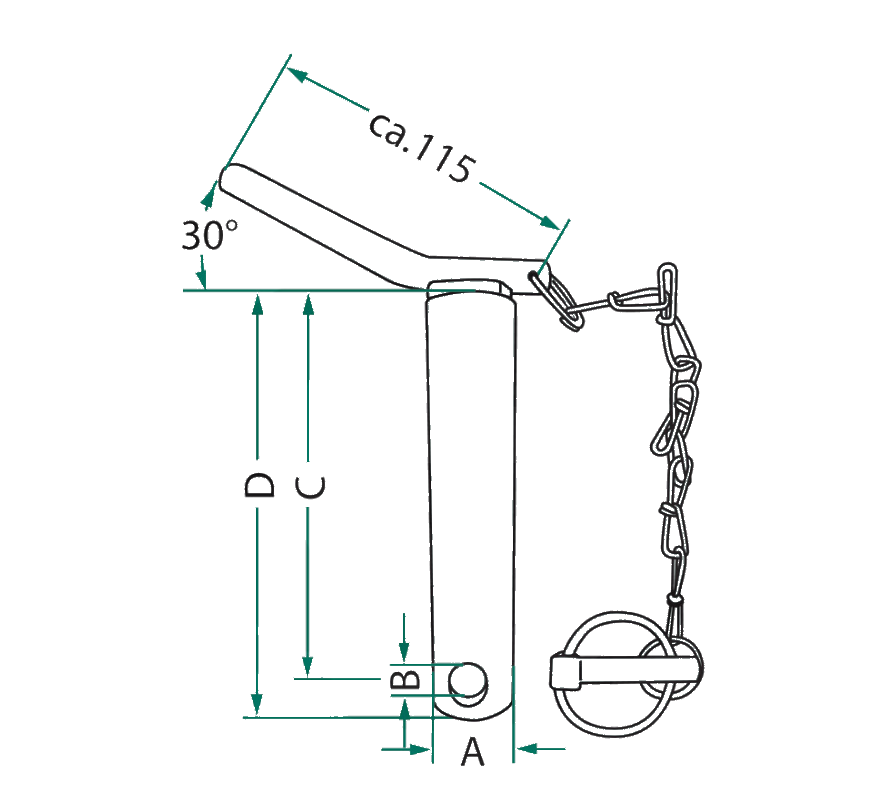 Sworzeń fi-32x135 z rączką - obrazek 5