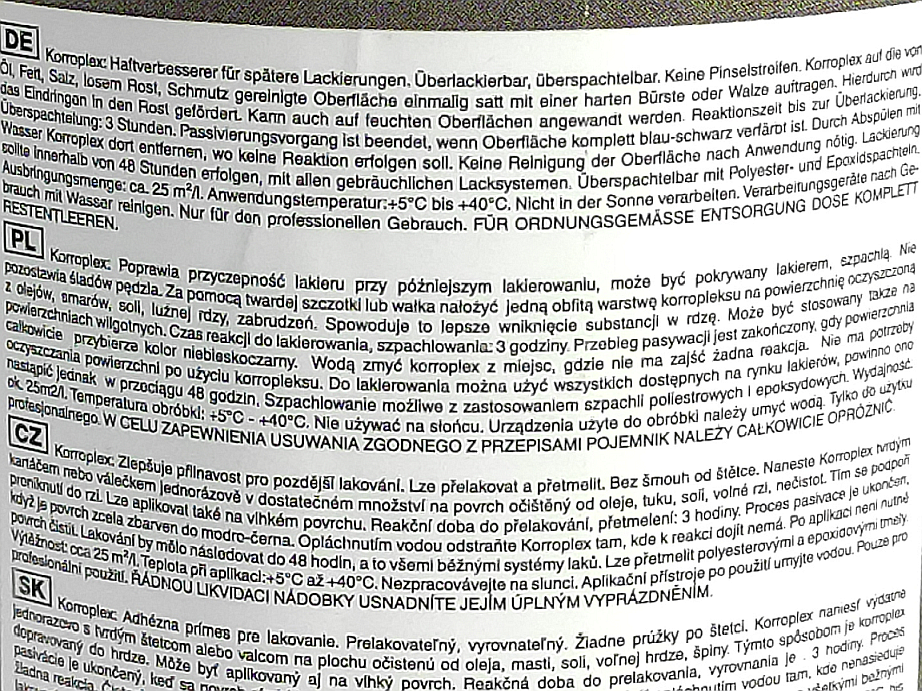 FORCH L237 KORROPLEX PREPARAT ANTYKOROZYJNY 250ml - obrazek 2