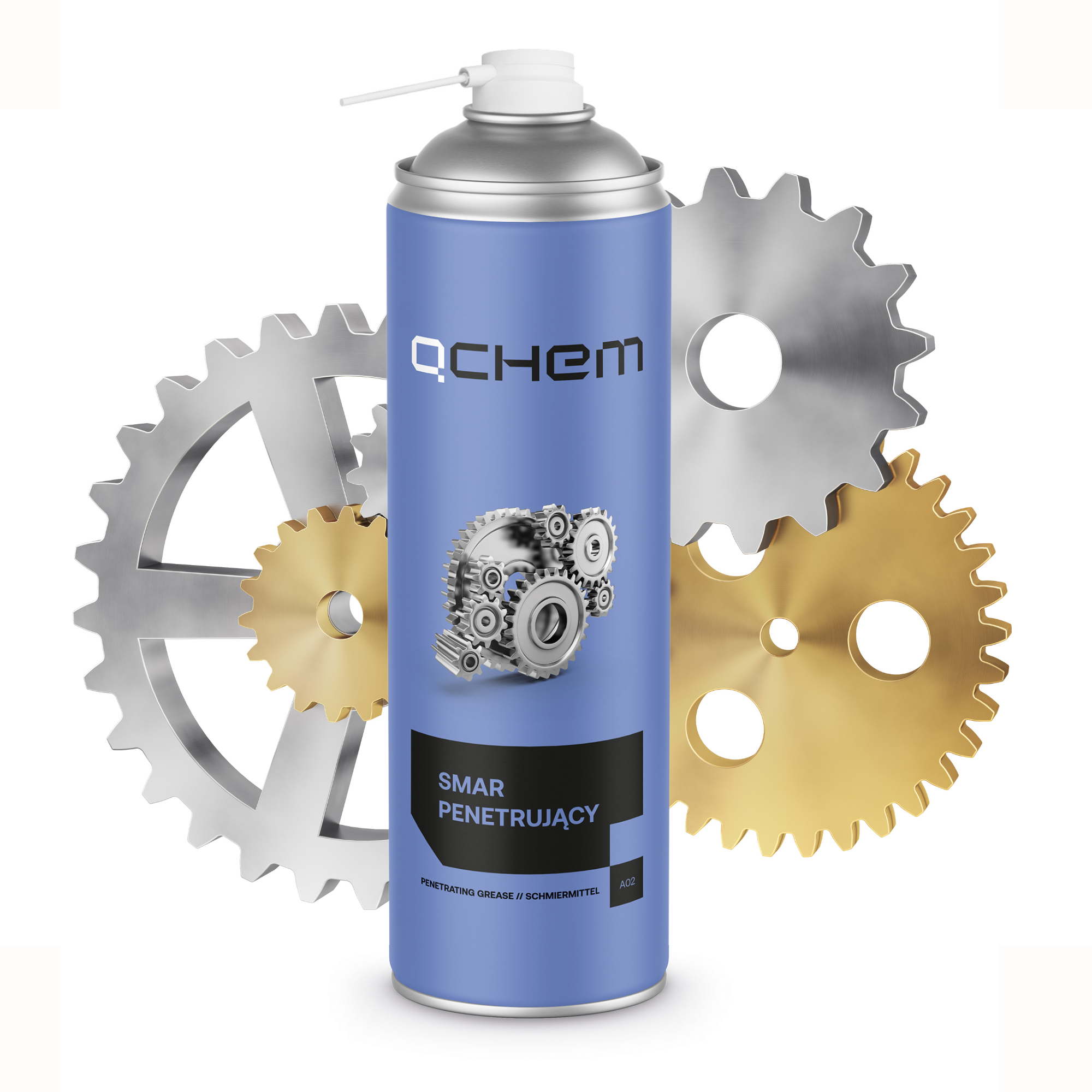 Smar penetrujący QCHEM 500ml – spray techniczny do maszyn i pojazdów