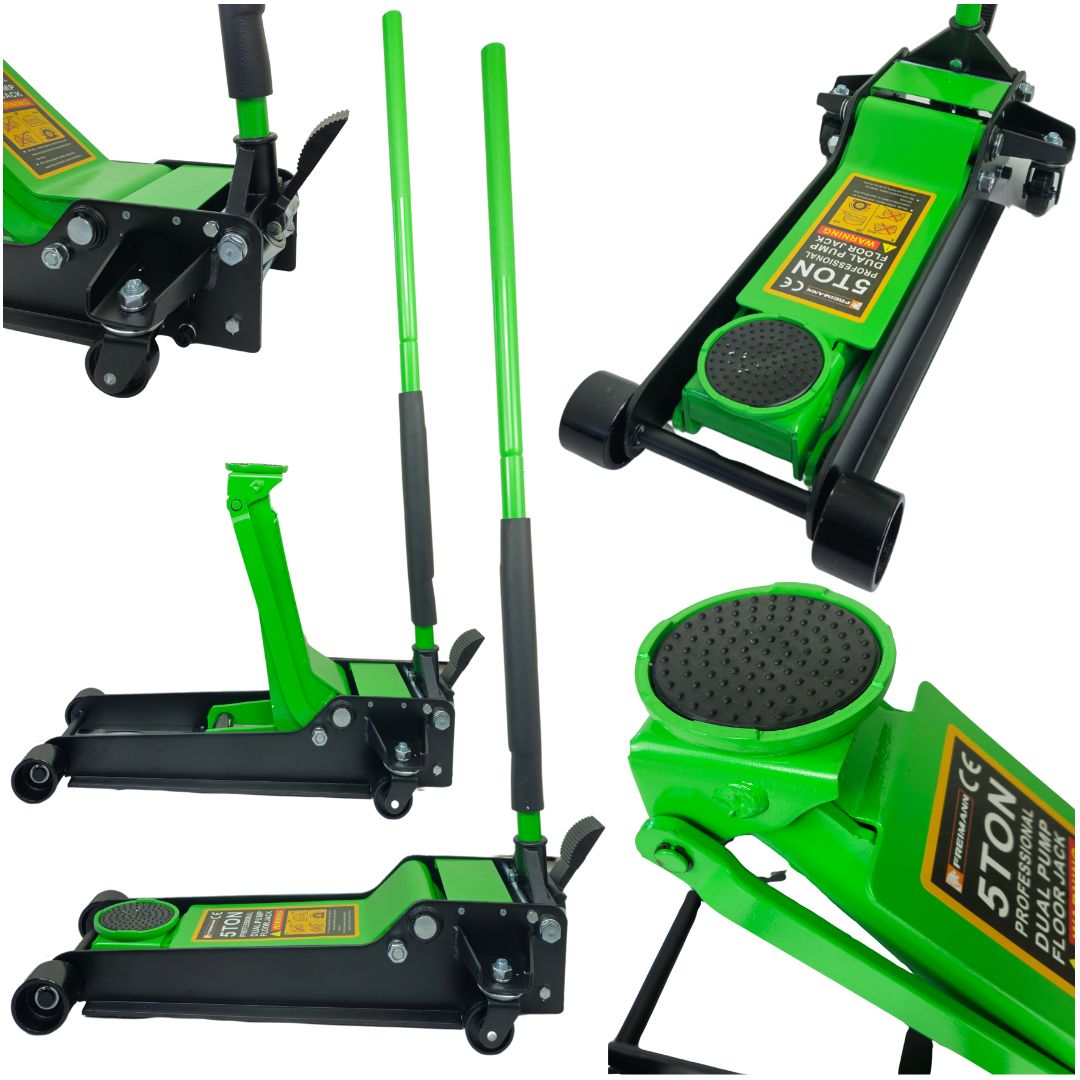 PODNOŚNIK HYDRAULICZNY SAMOCHODOWY ŻABA 5T ZIELONY NISKOPROFILOWY