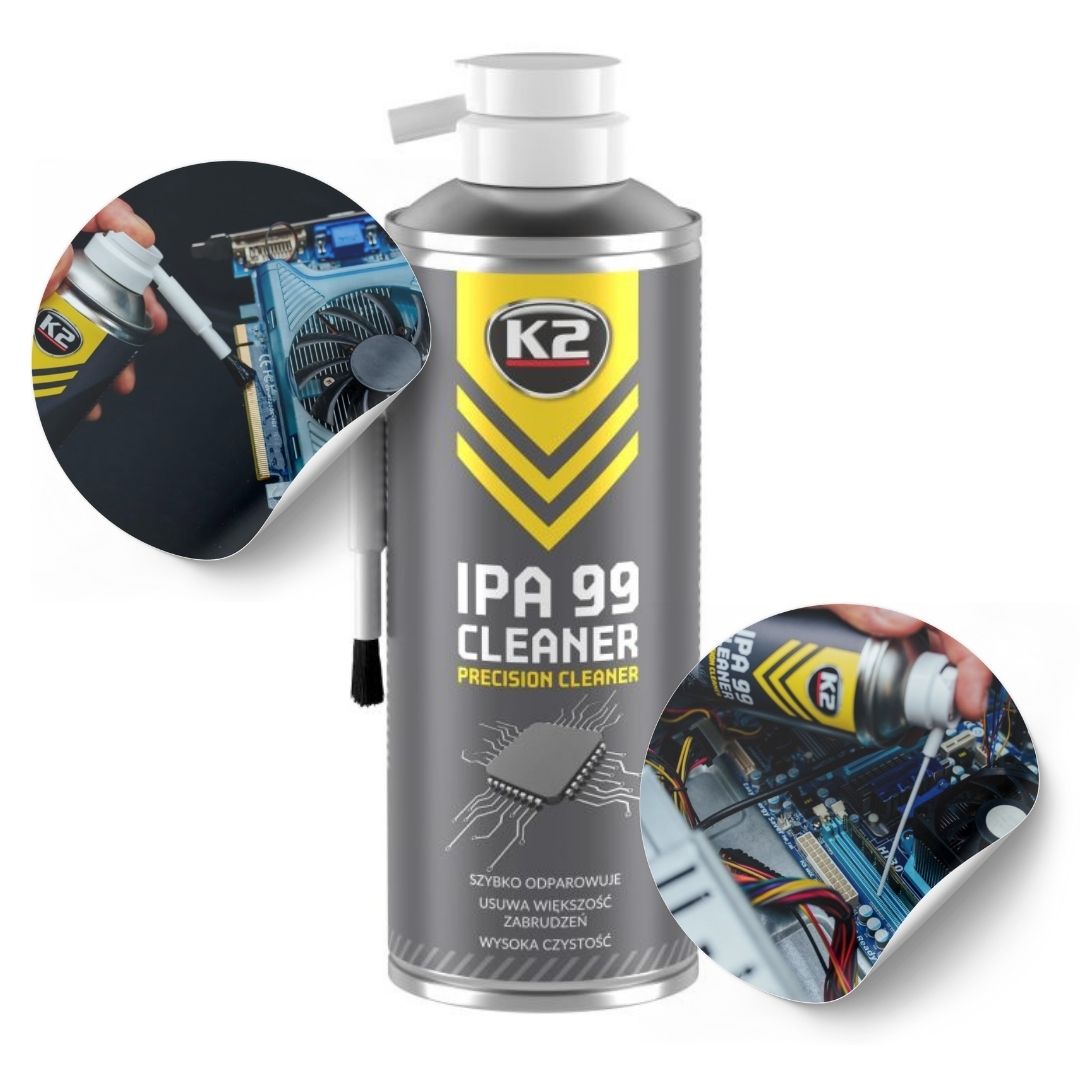 ALKOHOL IZOPROPYLOWY K2 IPA 99% CLEANER SPRAY + PĘDZELEK 400ML - obrazek 7