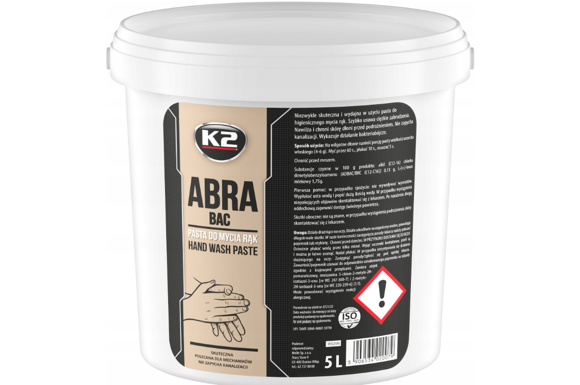 Pasta bhp do mycia rąk 5 L K2 Abra
