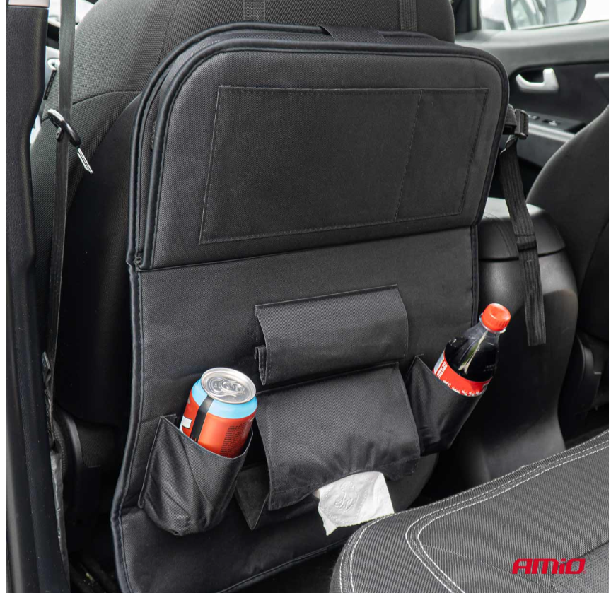 Organizer na fotel samochodowy ze stolikiem AMIO - obrazek 2