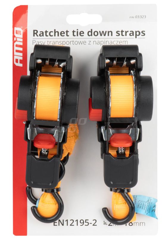 Pas transportowy z automatycznym zwijaczem 200kg 18mm 2m - obrazek 2