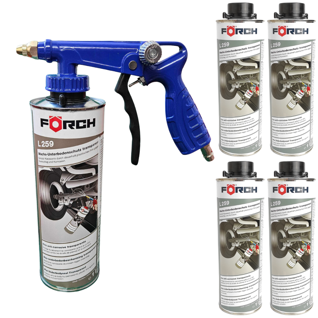 5x Wosk ochronny do podwozi Forch L259 1L x + PISTOLET z regulacją wtryskiwania