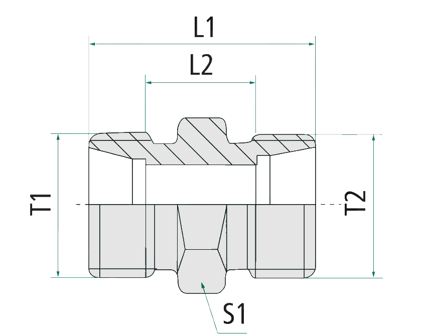 Złącze hydrauliczne złączka BB M22-M22 - obrazek 2