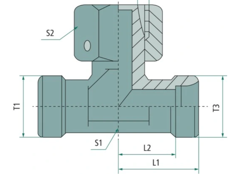 Trójnik hydrauliczny M18 M18 M18 BBA - obrazek 2