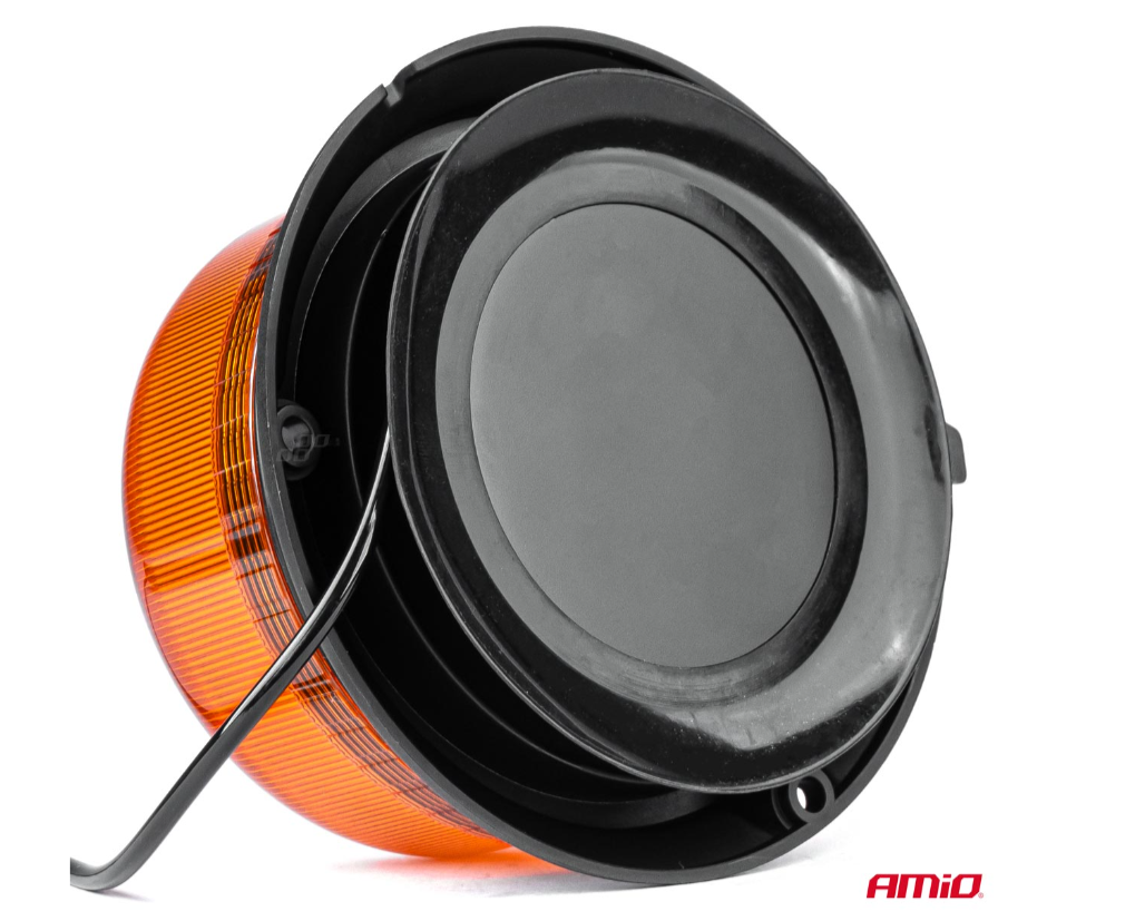 Lampa ostrzegawcza błyskowa kogut 36 LED magnes R65 R10 12V 24V W03m AMIO-02295 - obrazek 3