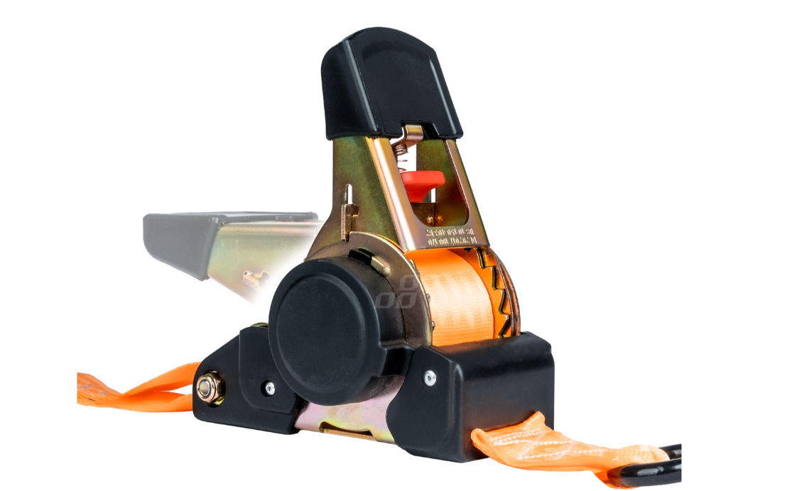 Pas transportowy z automatycznym zwijaczem 640kg 25mm 3,5m CE - obrazek 5