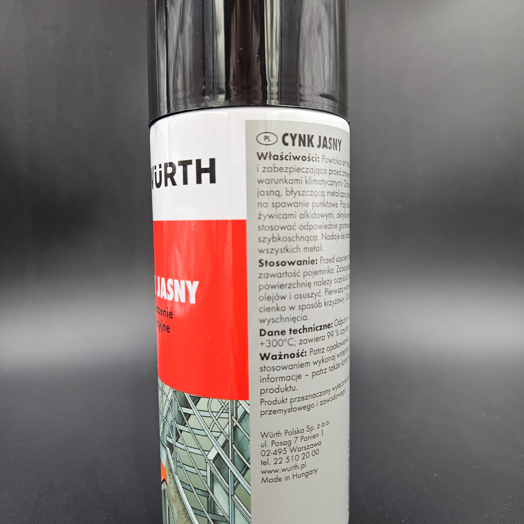 Cynk jasny 400ml WURTH - obrazek 3