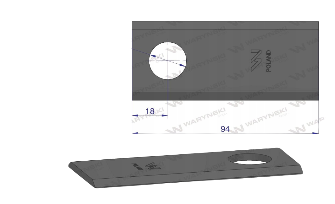 Nóż do kosiarki rotacyjnej Waryński - obrazek 4