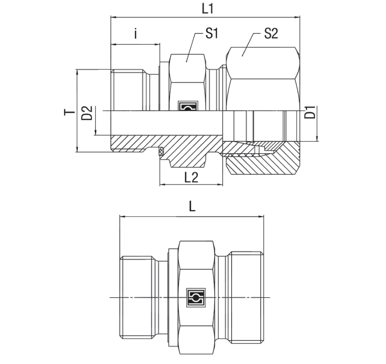 Złącze hydrauliczne złączka M18-M22 z oringiem - obrazek 2