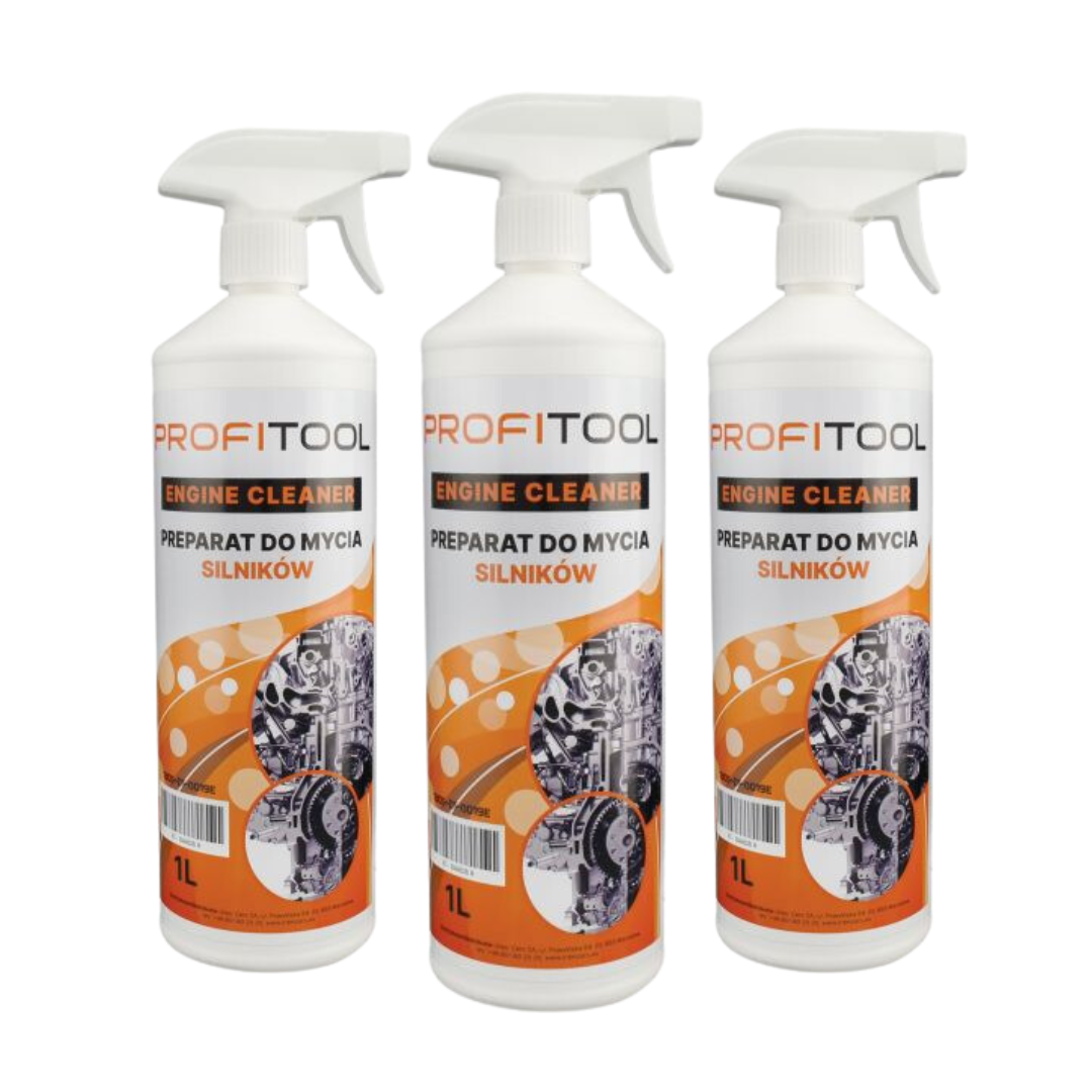 3x Preparat do mycia silnika PROFITOOL 1305-01-0019E 1L + Rękawiczki WURTH L + Mikrofibra - obrazek 3