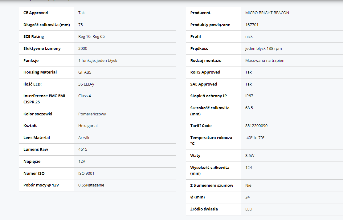 Lampa błyskowa led ostrzegawcza kogut 12/24V - obrazek 6