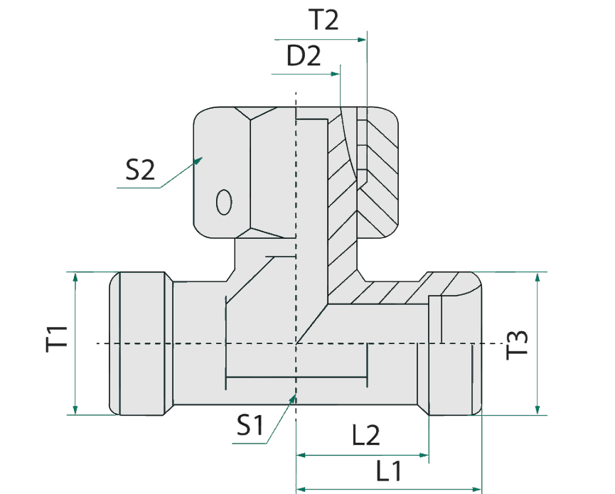 Trójnik hydrauliczny M22 M22 M22 /B.B.A/ - obrazek 2
