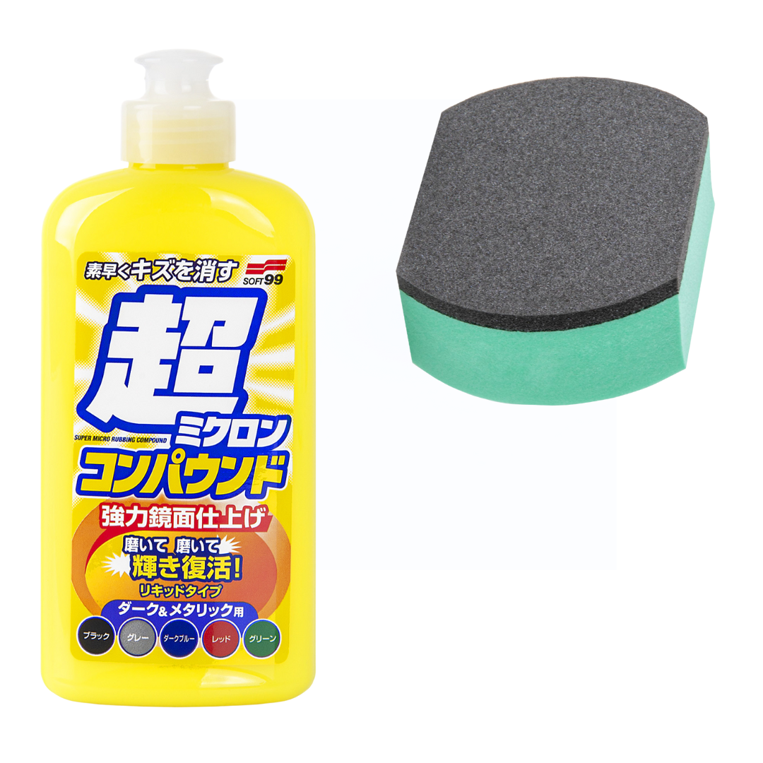 Soft99 micro liquid compound dark & black do usuwania zacieków po wodzie ciemne lakiery 250ml gąbka gratis